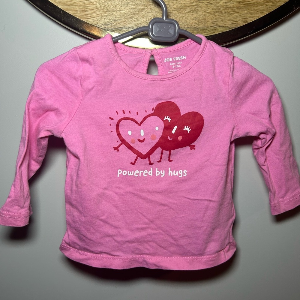 Joe Fresh Pink Long Sleeve Tee with Heart Design